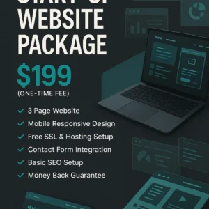 Start-Up Website Package – $199 (One-Time Fee)